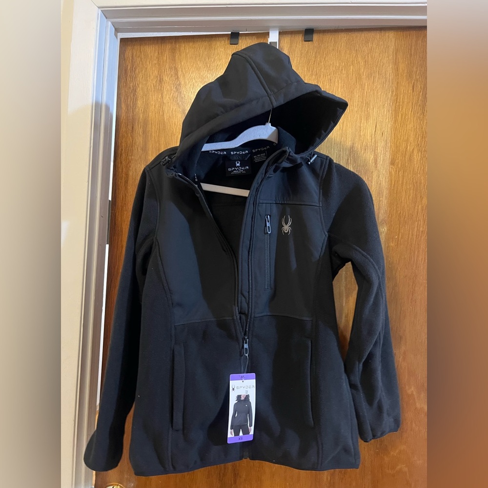 Spyder Black Full-Zip Hooded Jacket